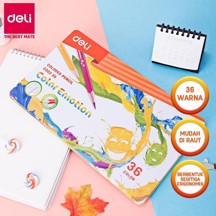 

(COD) Deli Pensil Warna / Colored Pencil - 36C 36warna/box EC00235