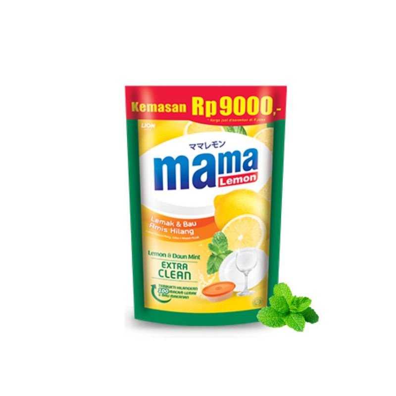 Mama Lemon + Daun Mint Sabun Cuci Piring Extra 400ml + 50ml