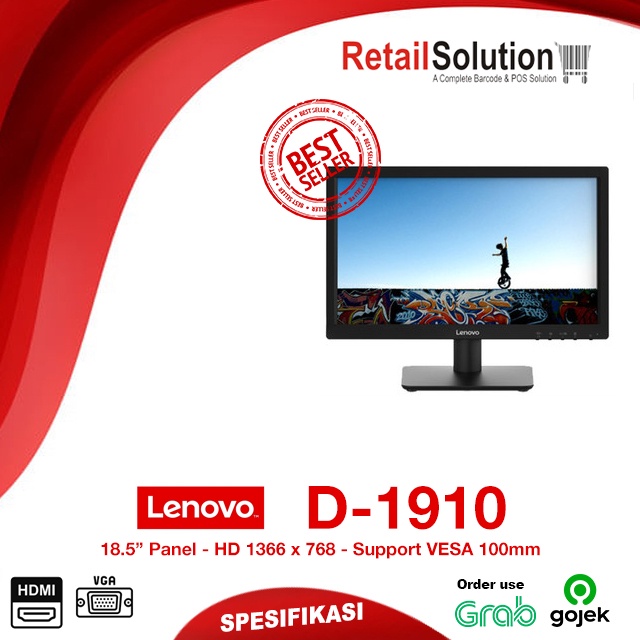 Monitor Lenovo D1910 19&quot; HDMI HD Monitor