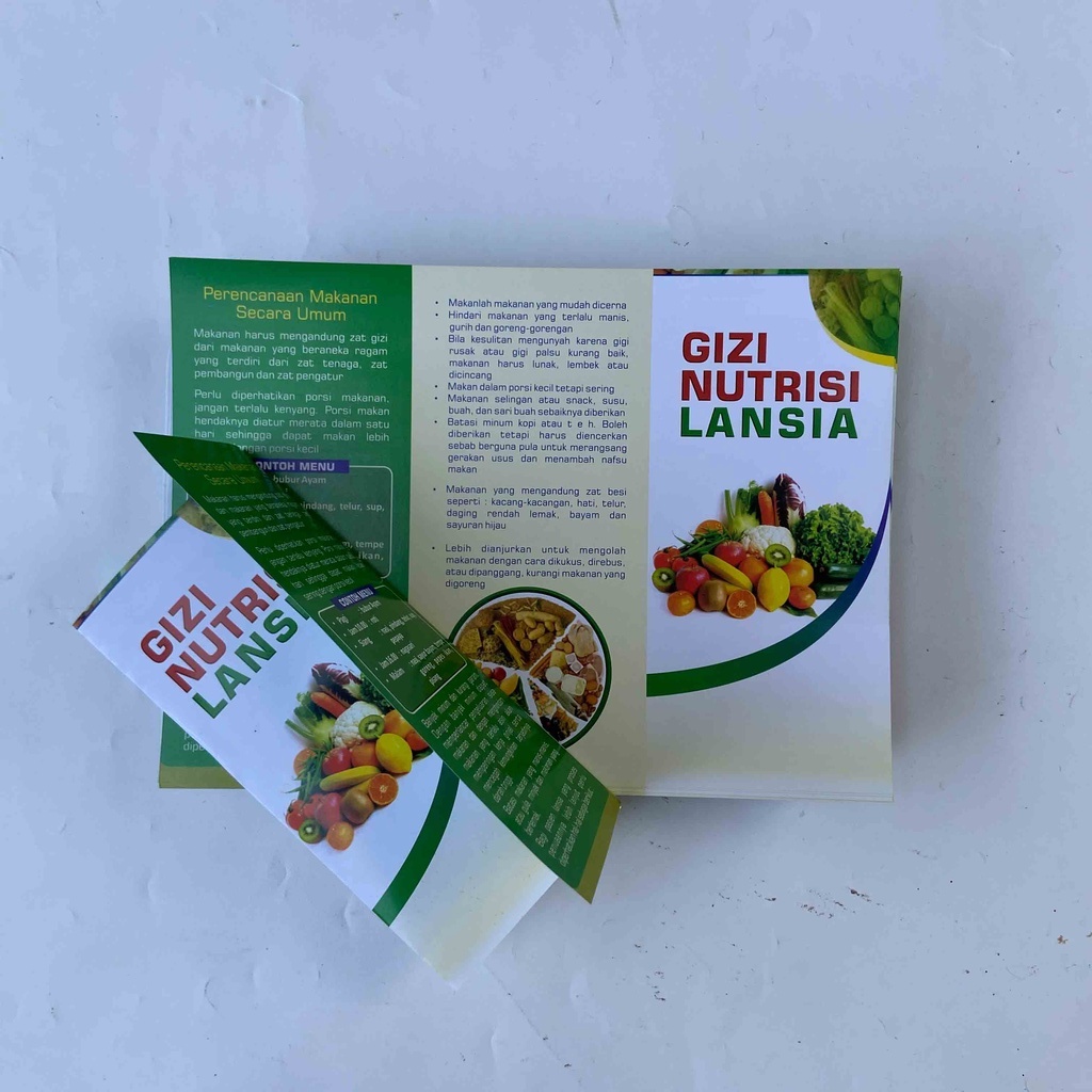 Leaflet / Brosur Gizi Nutrisi Lansia, Leaflet Kesehatan Lansia, Edukasi Promkes