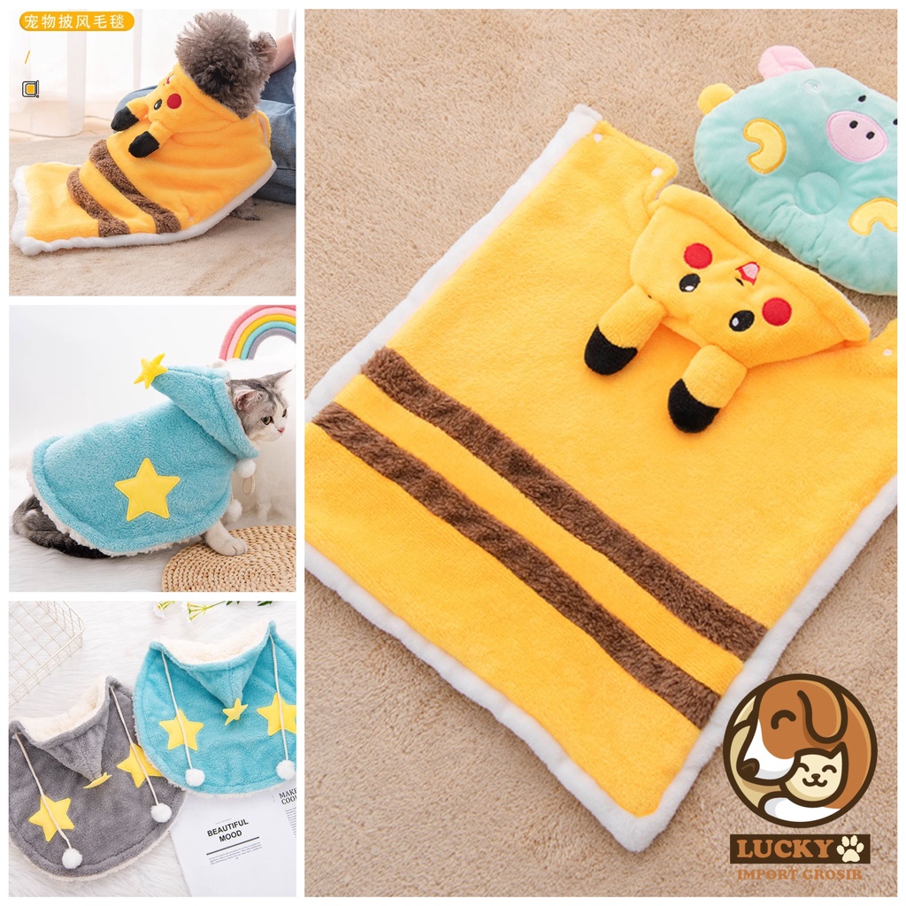 Baju Kostum Jubah Anjing Kucing Besar Kecil Pikachu Poodle Minipom