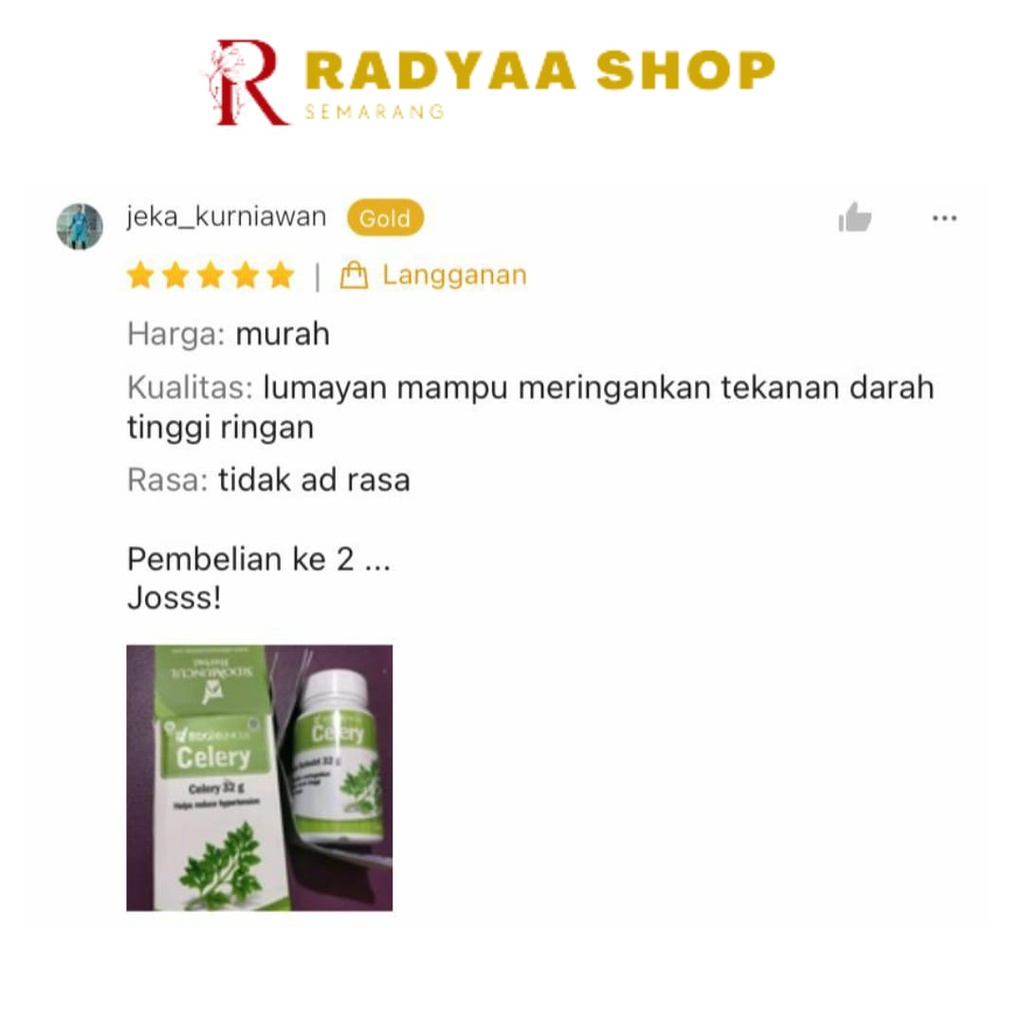 Suplemen Penurun Darah Tinggi Celery Sido Muncul 30 x kapsul Ekstrak Daun Seledri