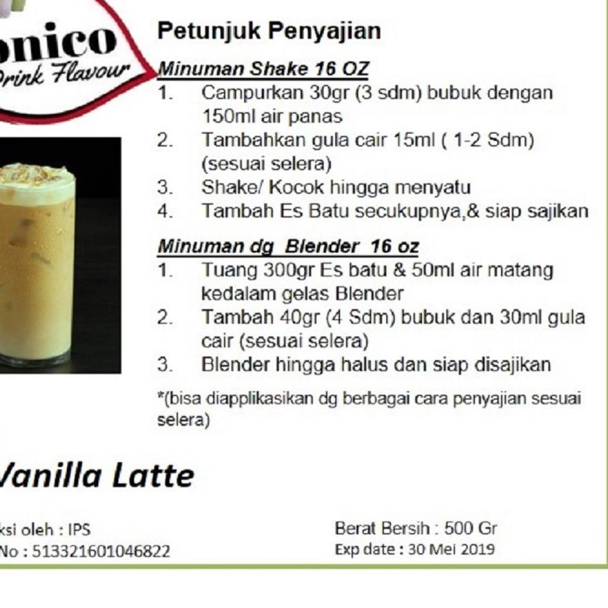 

10.10 ✨Promo✨ BONICO VANILLA LATTE Powder 1kg Bubuk Minuman VANILA LATE Drink Powder Ice Blend Milk Shake Gitabali !!!