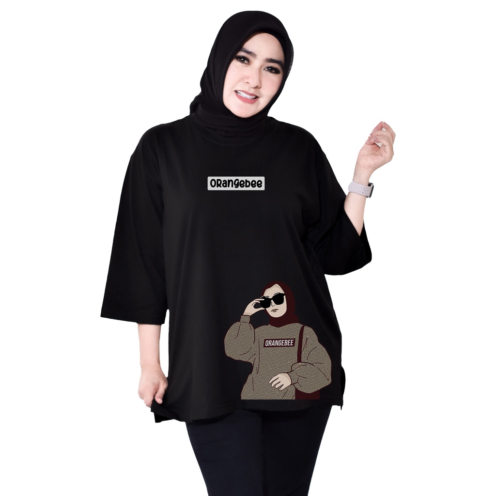 Kaos Oversize Wanita/Kaos Wanita/kaos cewek/Oversize/OrangeBee/OS-052
