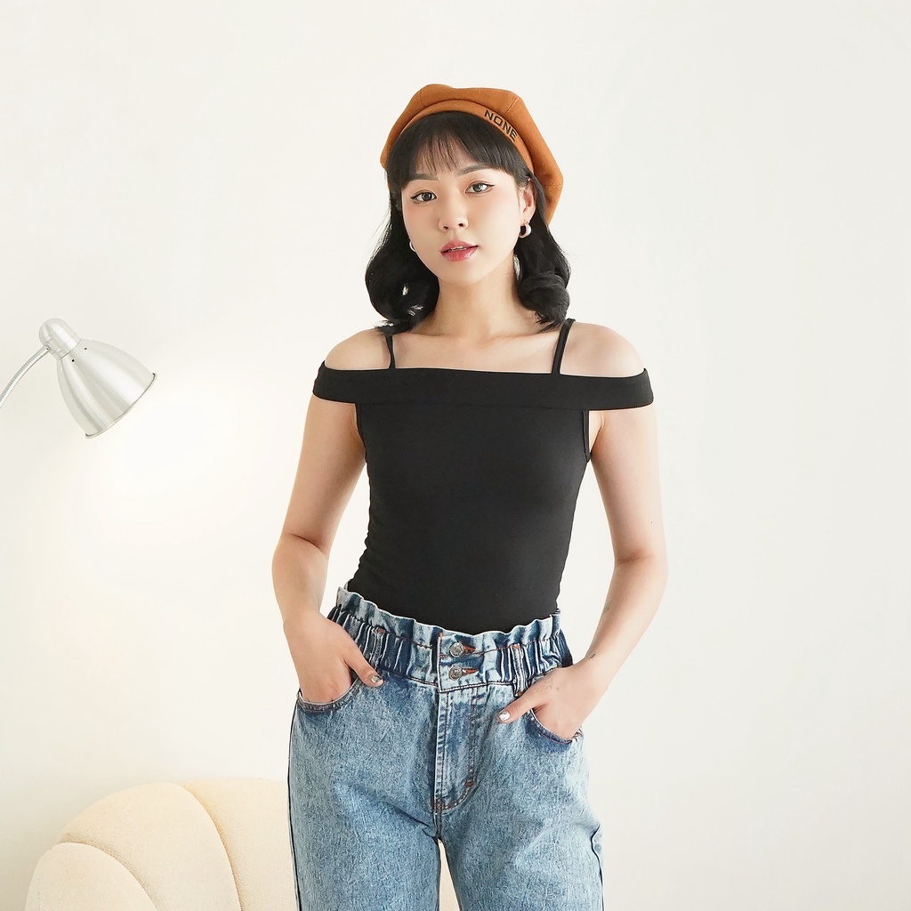 Korean Sabrina Top Wanita Tank Crop Top Korea Style 217