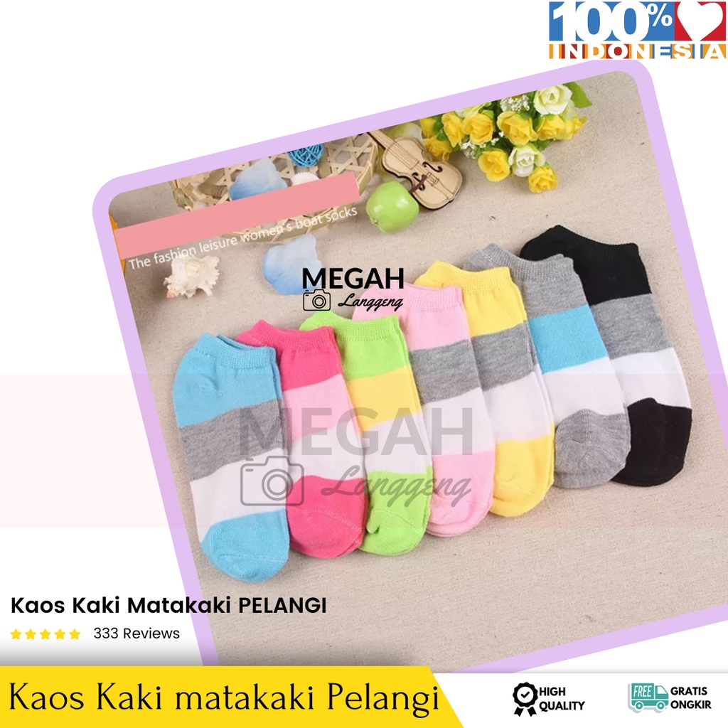 KAOS KAKI PELANGI PENDEK PREMIUM QUALITY, KAOS KAKI PENDEK POLKADOT / KAOS KAKI MATA KAKI, KAOS KAKI PENDEK SEMATA KAKI PREMIUM /KAOS KAKI MATA KAKI WANITA / PRIA 5 KAOS KAKI SE MATA KAKI POLOS -KAOS KAKI PENDEK MATAKAKI POLOS