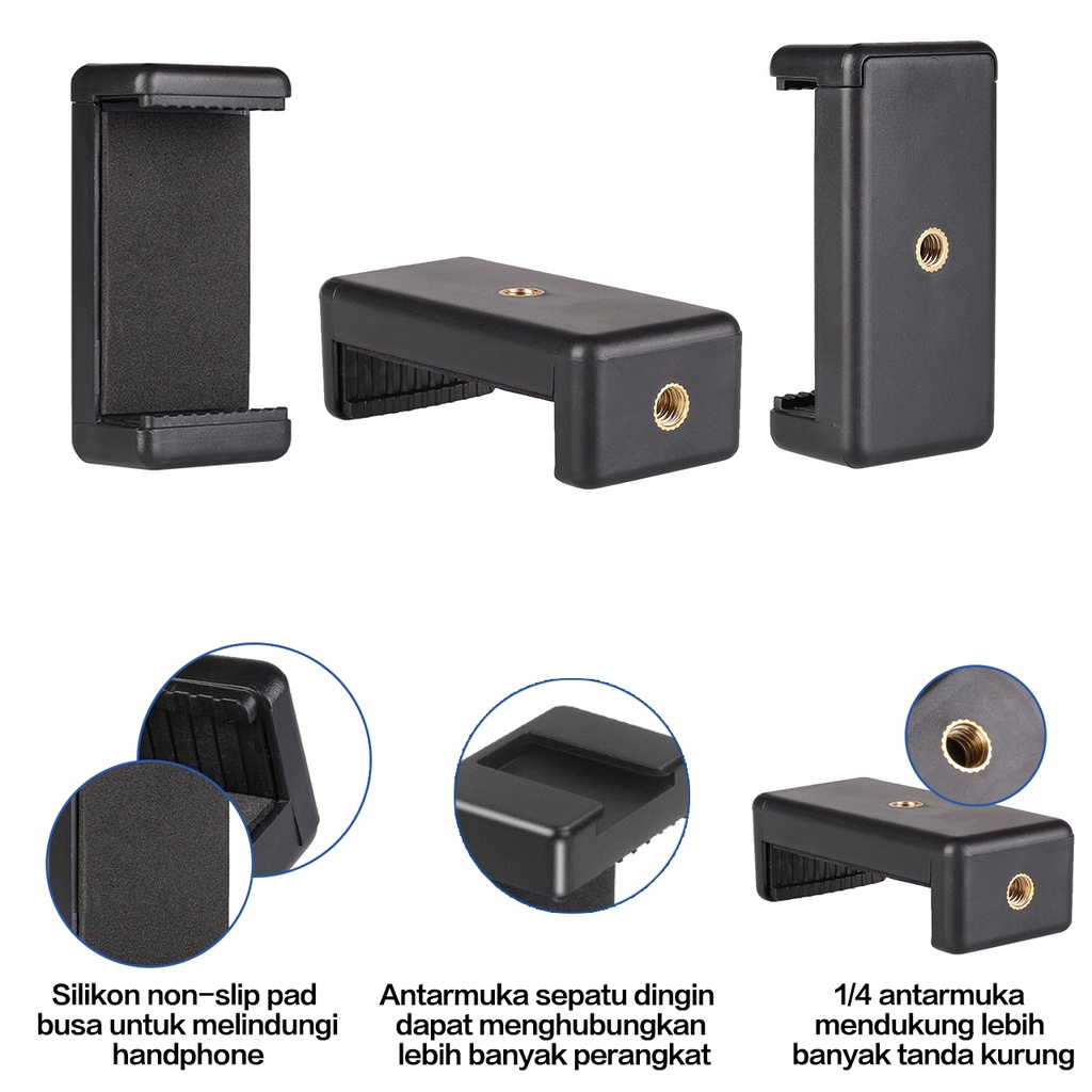 Vlogging Kit Paket Vlog 5 in 1 Led Video Light Phone Holder Tripod Microphone Remote Shutter AY-49