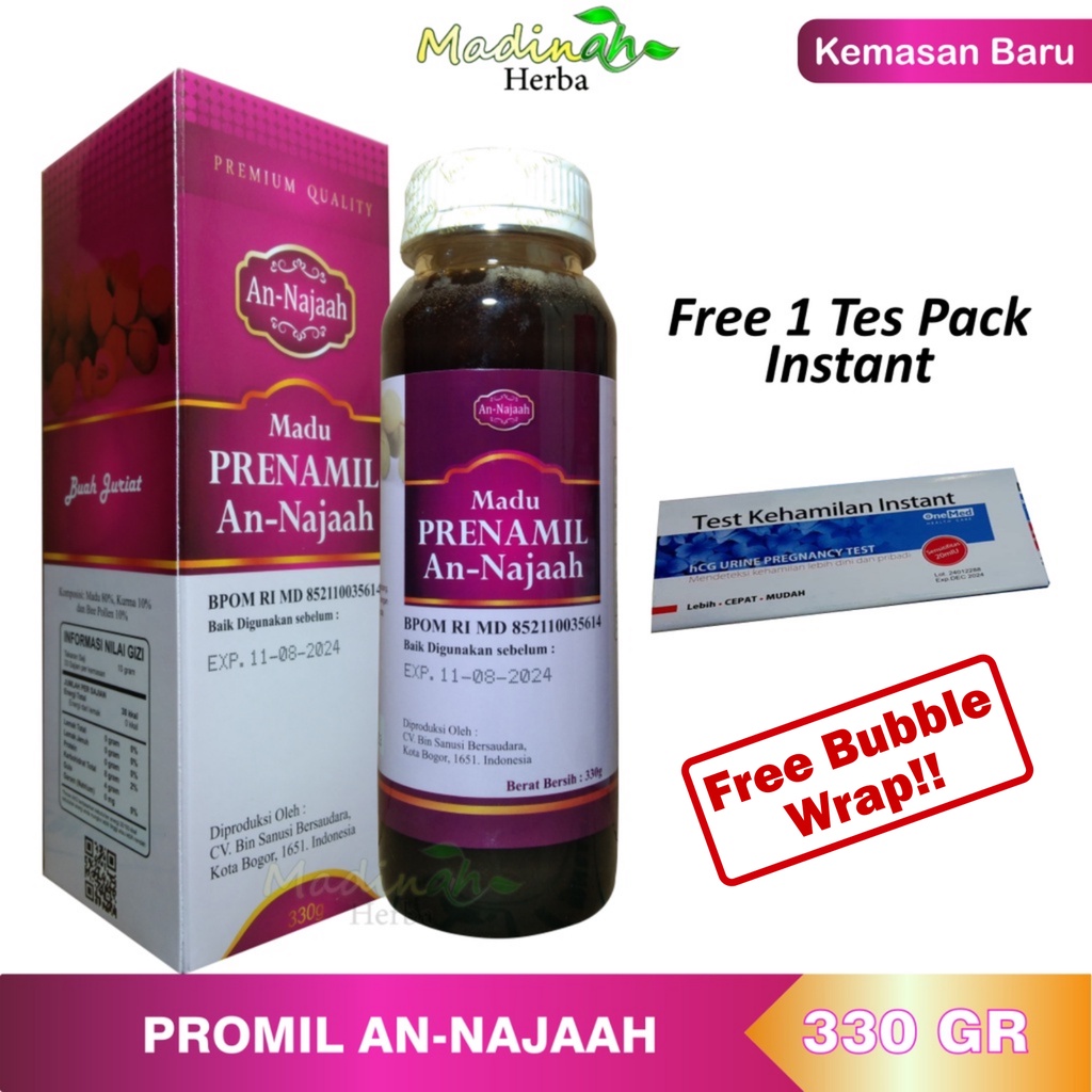 Madu PROMIL Zuriat Plus Kurma Muda Suami Istri | GRATIS 1 TES PACK | Ganti Kemasan Madu Prenamil BPOM |Madu Zuriat Plus Untuk Program Hamil Untuk Pria dan Wanita