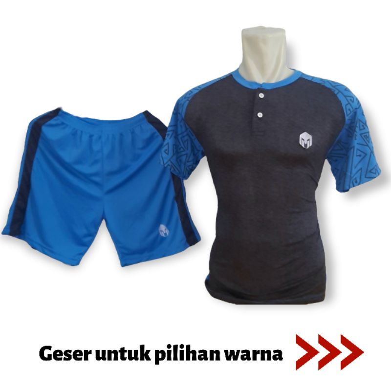 Jersey futsal kancing dewasa Setelan baju dan celana kaos sepak bola Murah terbaik bahan Dryfit warn