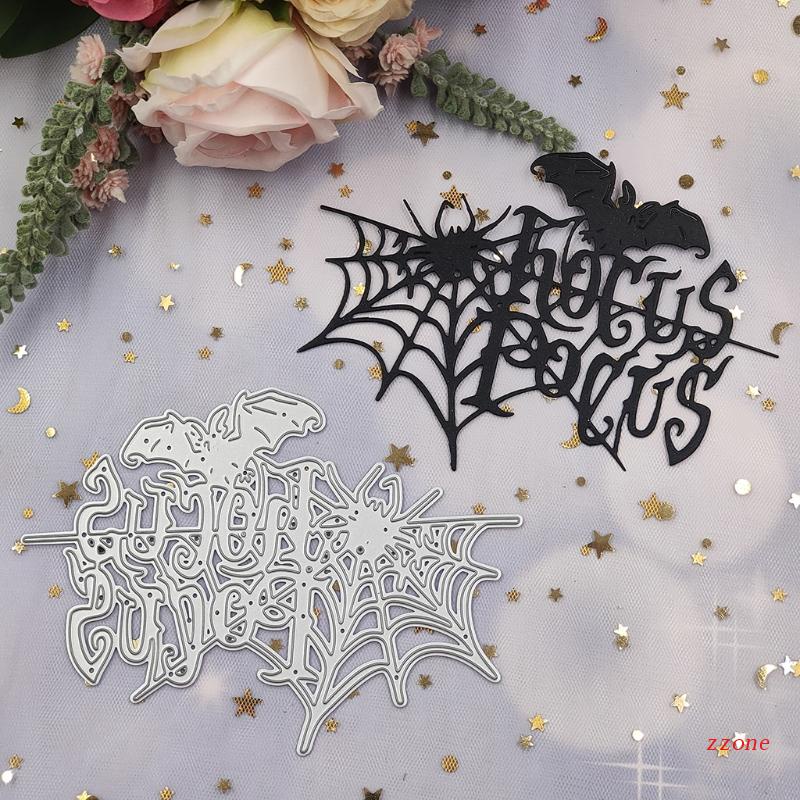 Cetakan Stensil Cutting Dies Motif Kelelawar Halloween Bahan Metal Untuk Scrapbook / Craft DIY