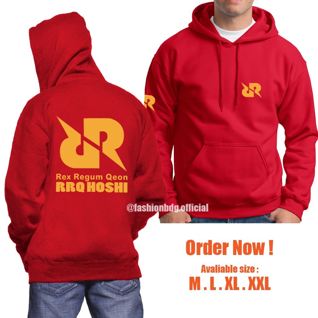 Sweater RRQ Hoshi E-Sport Mobile Legend Bang Bang ML BB Rex Regum Qeon Sweater Pria Hoodie RRQ