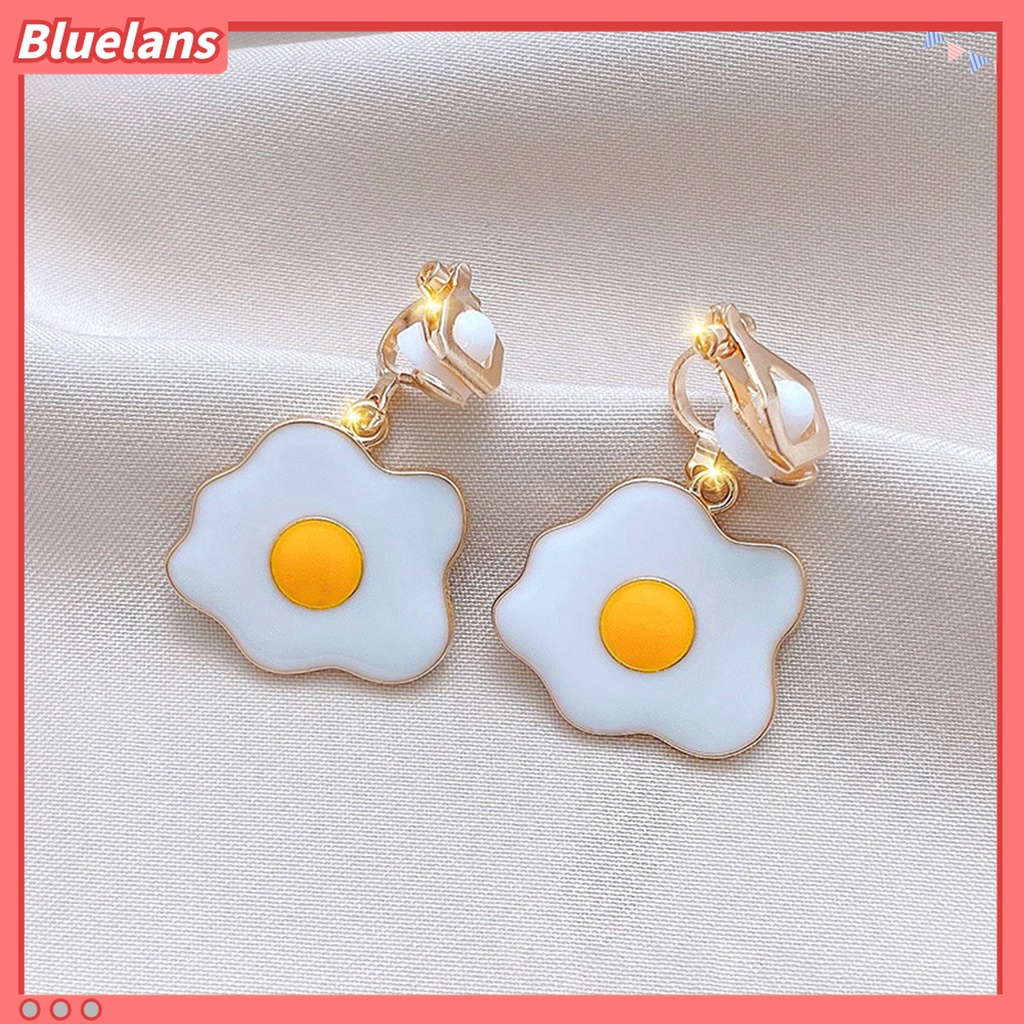 1 Pasang Anting Klip Tanpa Tindik Model Pita Rumbai Aksen Berlian Imitasi Untuk Hadiah Ulang Tahun