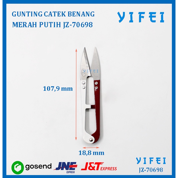 GUNTING BENANG JAHIT PEMOTONG BENANG MENJAHIT MERAH PUTIH YIFEI-70698