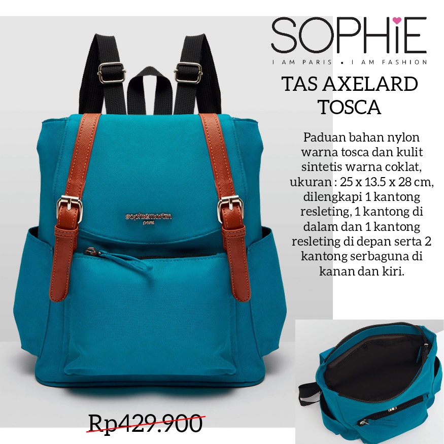 TAS AXELARD TOSCA RED LARDE BACKPACK SOPHIE MARTIN PARIS PROMO TAS RANSEL PUNGGUNG WANITA BACKPACK B