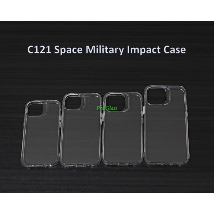 C121 Iphone 14 / 14 Plus / Pro / Max Military Space Impact Clear Case