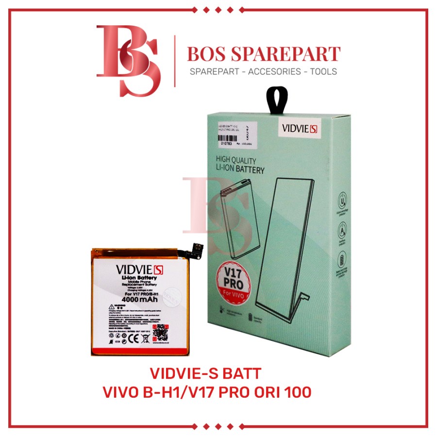 VIDVIE-S BATERAI VIVO B-H1 / V17 PRO ORI 100 / BATTERY / BATRE