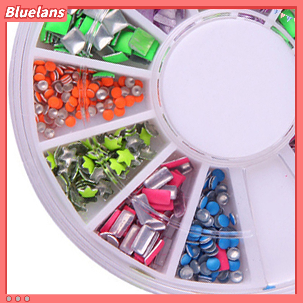 (In Stock) Kacamata Hitam Lensa Warna Warni ♡Rivet Stud Bentuk Bulatsegitigabintangkotak 6 Warna Neon Untuk Dekorasi Nail Art DIY