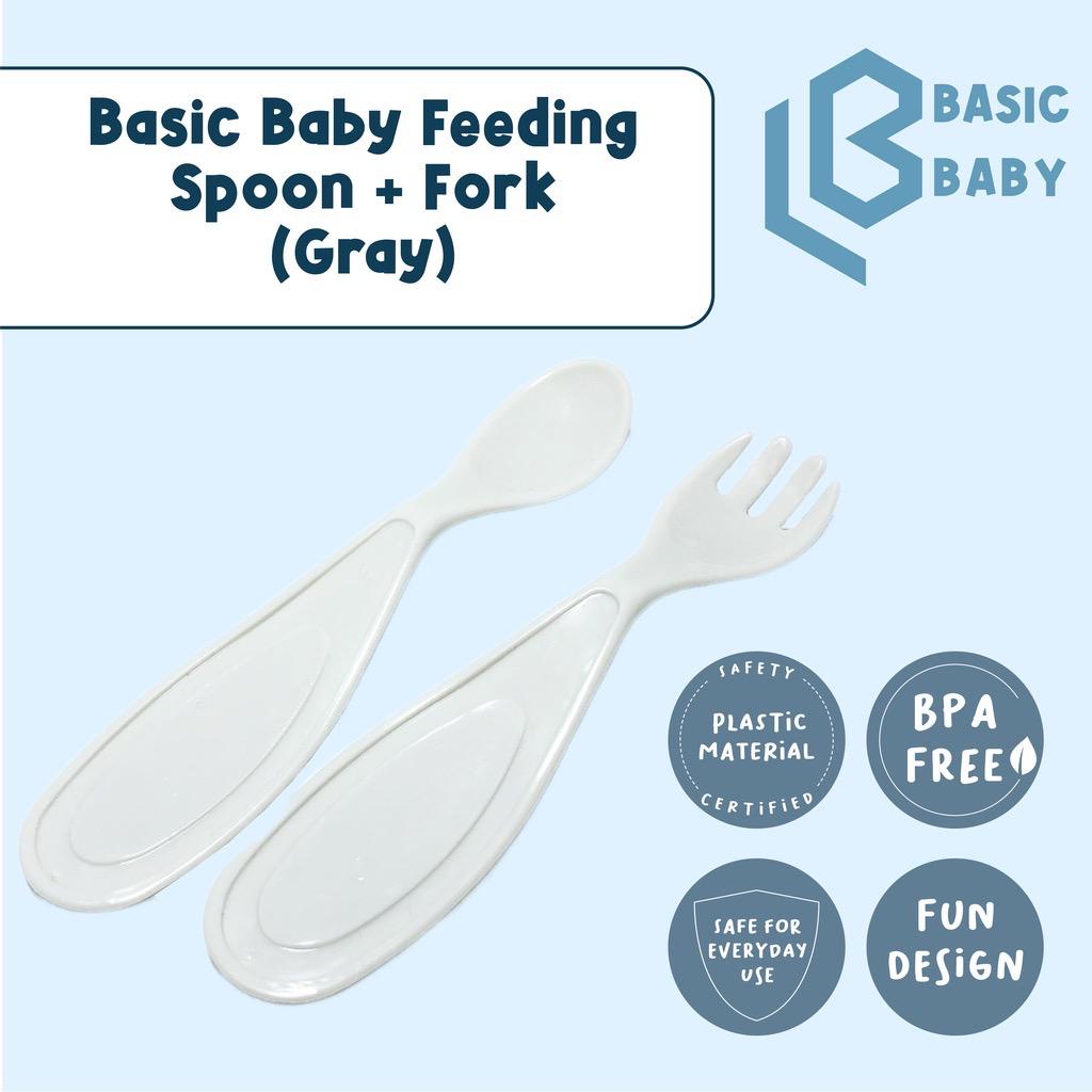 Basic Baby Feeding Spoon + Fork | Sendok Makan Bayi