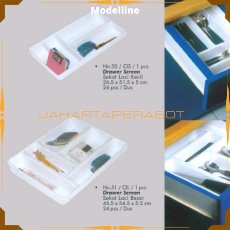 Modelline Rak Sendok Garpu Sekat Laci Kecil CIS / Rak Sendok Garpu Sekat Laci Besar CIL / Drawer Screen Modelline