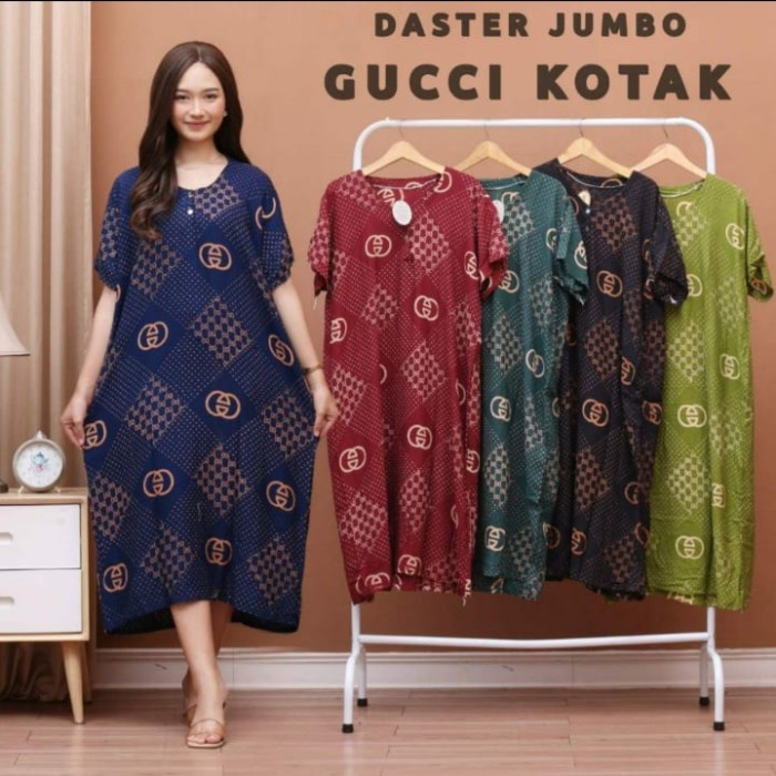 Pengiriman Cepat Daster Jumbo Gucci Kotak Daster Busui Daster Rayon Adem Murah Ld 120