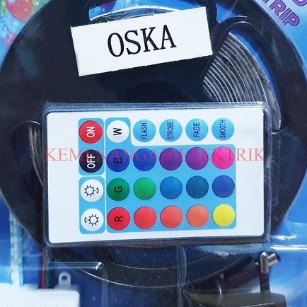 OSKA LAMPU LED STRIP 3528 IP44 RGB + REMOTE CONTROL 5 METER 5M 12V