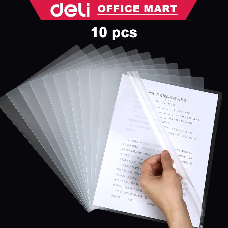 Deli Map Dokumen 10 Pcs Map Plastik Dokumen Transparan A4 Map Bening Map L