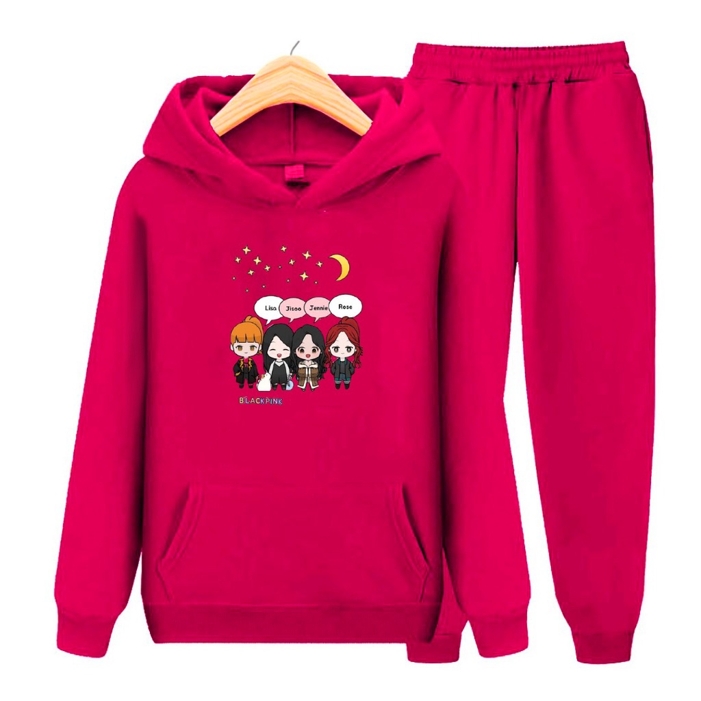 Setelan Anak Sweater Hoodie BLACKPINK 01 Size S,M,XL /Jaket hoodie Topi anak/oneset