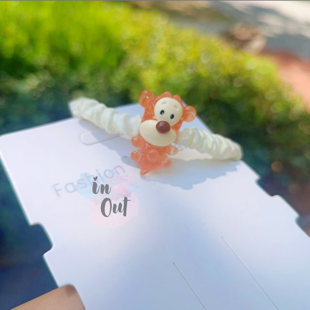 Ikat Rambutn Karet Disney Wanita Korea Simple Elegan / Ikat rambut wanita motif elastis Winnie Lotso Piglet Tiiger Donald / Woman Kid Hair tie ACC46
