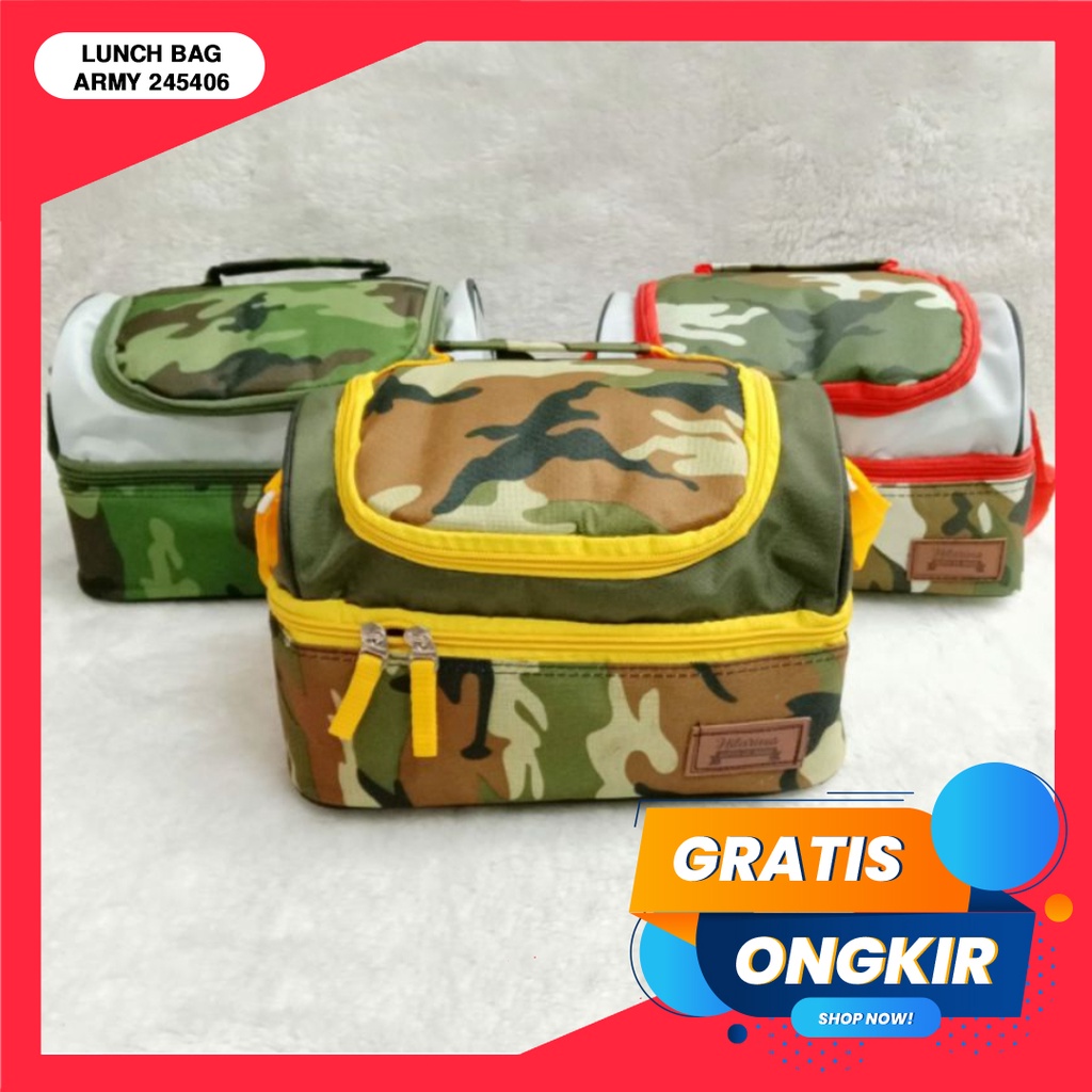 365 LUNCH BAG TINGKAT KONBINASI #40542 tas bekal anak selempang tingkat army 245406