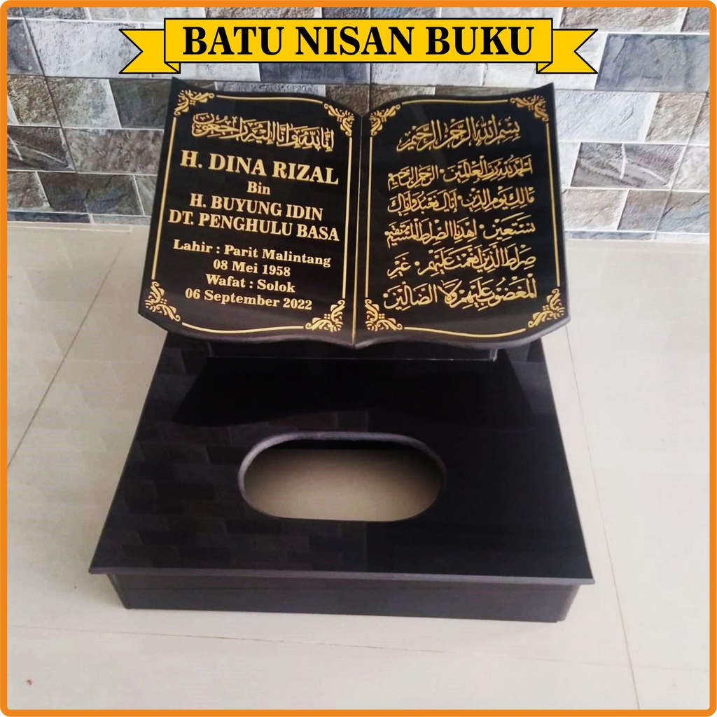 BATU NISAN BUKU + DUDUKAN 40X50