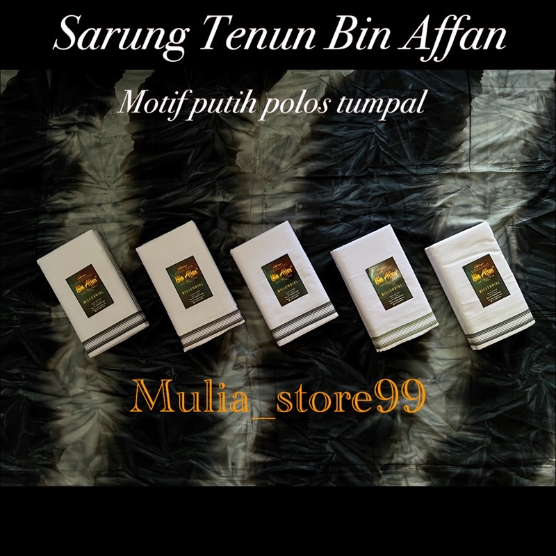 SARUNG TENUN BIN AFFAN MOTIF PUTIH POLOS TUMPAL. SARUNG TENUN KWALITAS PREMIUM. [GROSIR/ ECER MURAH]