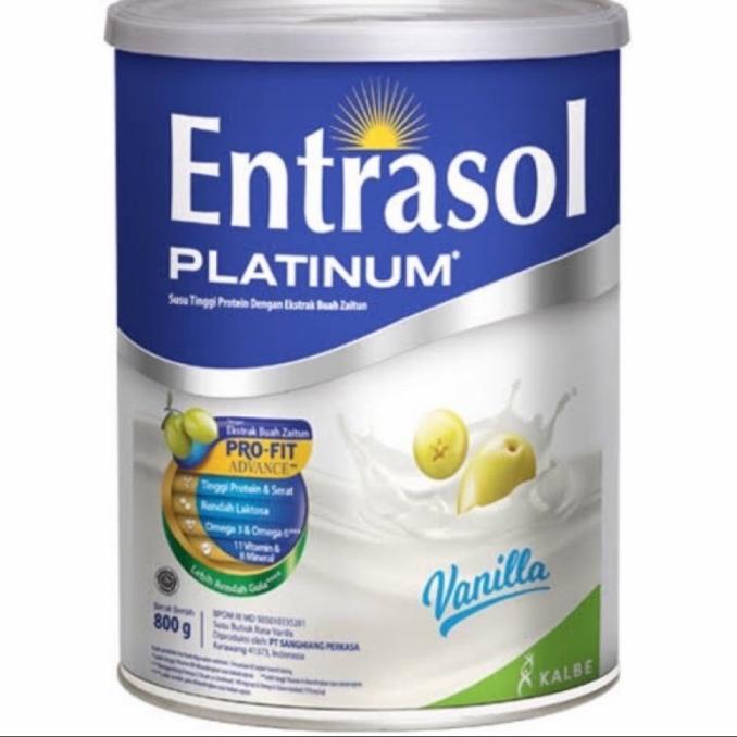 

[ COD ] entrasol platinum kaleng vanila 800gr