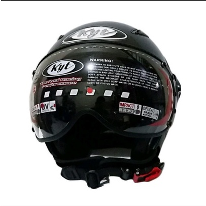 Helm KYT Elsico Solid - Gunmetal-HELM / HEL KYT / HELM KYT ELSICO BLACK DOFF ORIGINAL-HELM KYT ELSIC