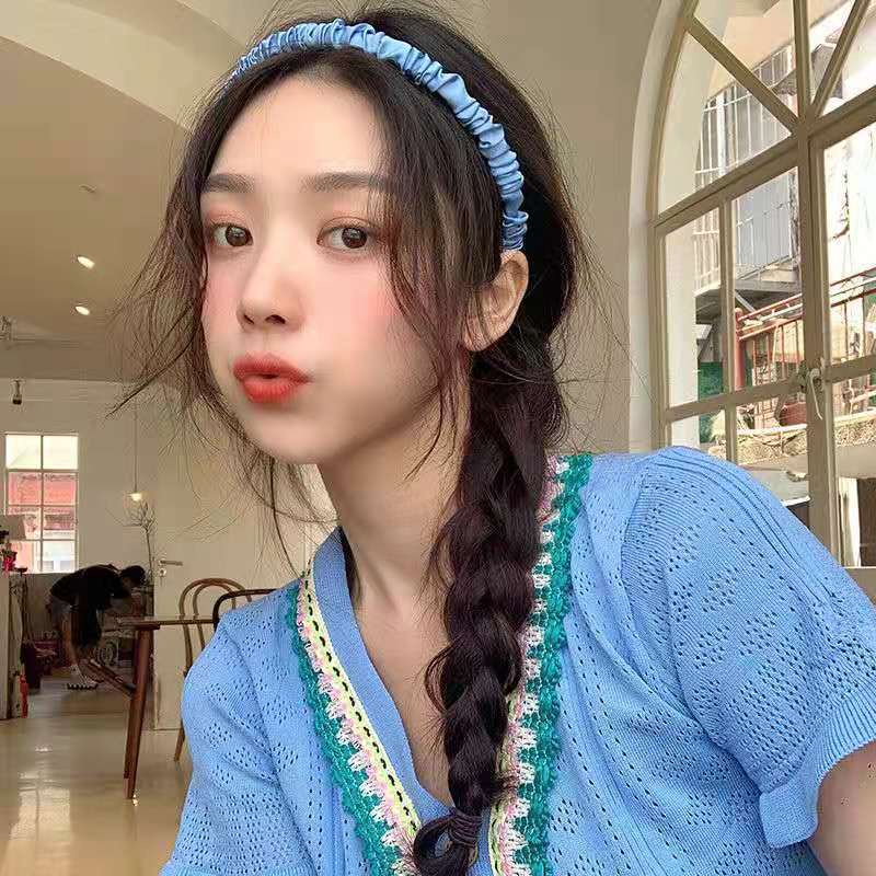 Bando Korea Scrunchie Satin Headband Anak Bandana Kerut Dewasa Bendo perapih Rambut Lembut Aman |GROSIRXPRESS