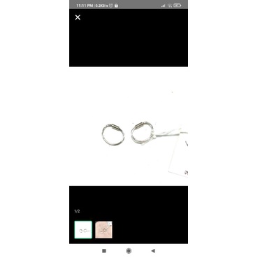 Anting Tusuk Spiral Bayi Emas Putih 750