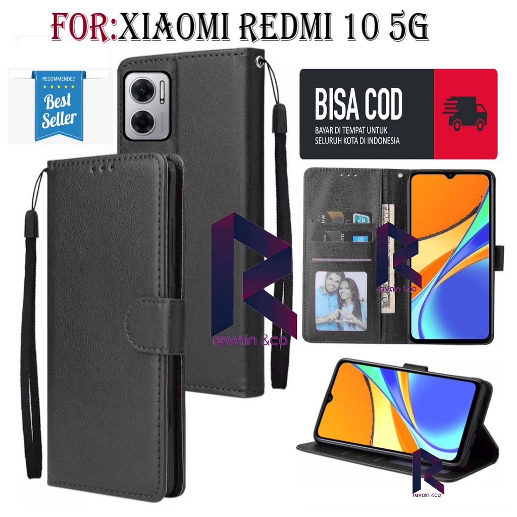 CASE REDMI 10 5G FLIP WALLET LEATHER KULIT PREMIUM SARUNG BUKA TUTUP FLIP CASE NEW REDMI 10 5G