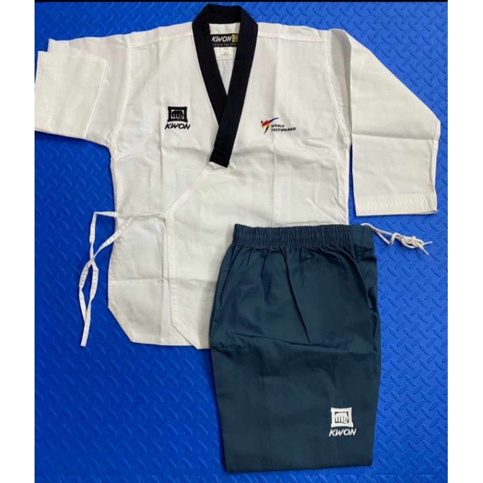 DOBOK POOMSAE KWON SENIOR MALE FEMALE KERAH HITAM
