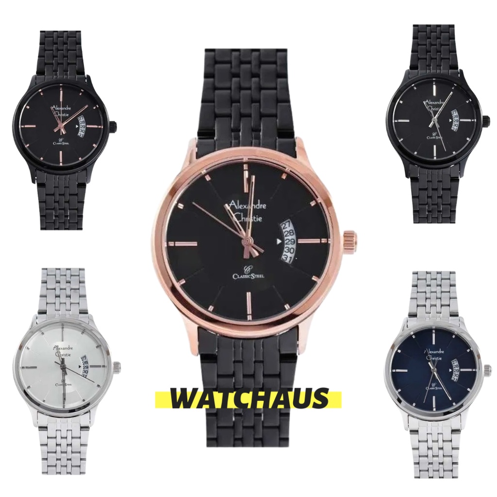JAM TANGAN WANITA ALEXANDRE CHRISTIE AC8678 AC 8678 LDB ANALOG STAINLESS STRAP ORIGINAL