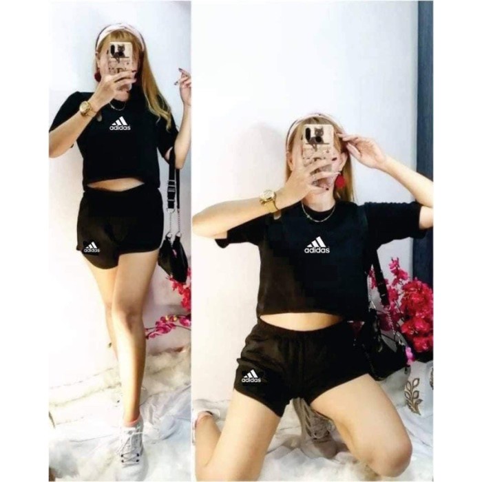 Set Setelan Adidas Wanita / Baju Tidur Ready Stock