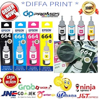 Tinta Printer T664 series L100 L110 L120 L200 L210 L220 L300 L310 L350 L355 L360 L365 L380 L385 L405 L485 L550 L555 L565 L655 L1300 L1455 Original 70ml