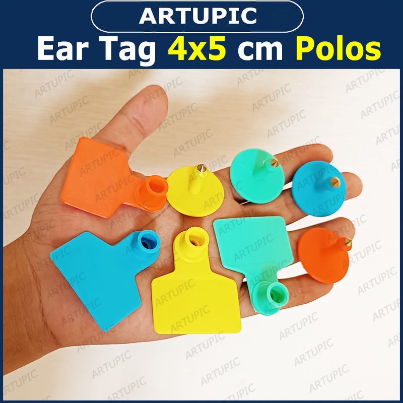 Ear Tag 4x5 cm POLOS ECERAN Eartag Anting Hewan Ternak Sapi Babi Kambing Domba Kuda Kerbau Bisa jadi Kalung Hewan