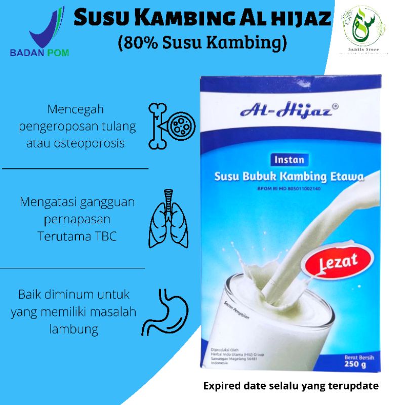 

Susu Kambing Al Hijaz 250 Gram 80% Murni Susu Kambing