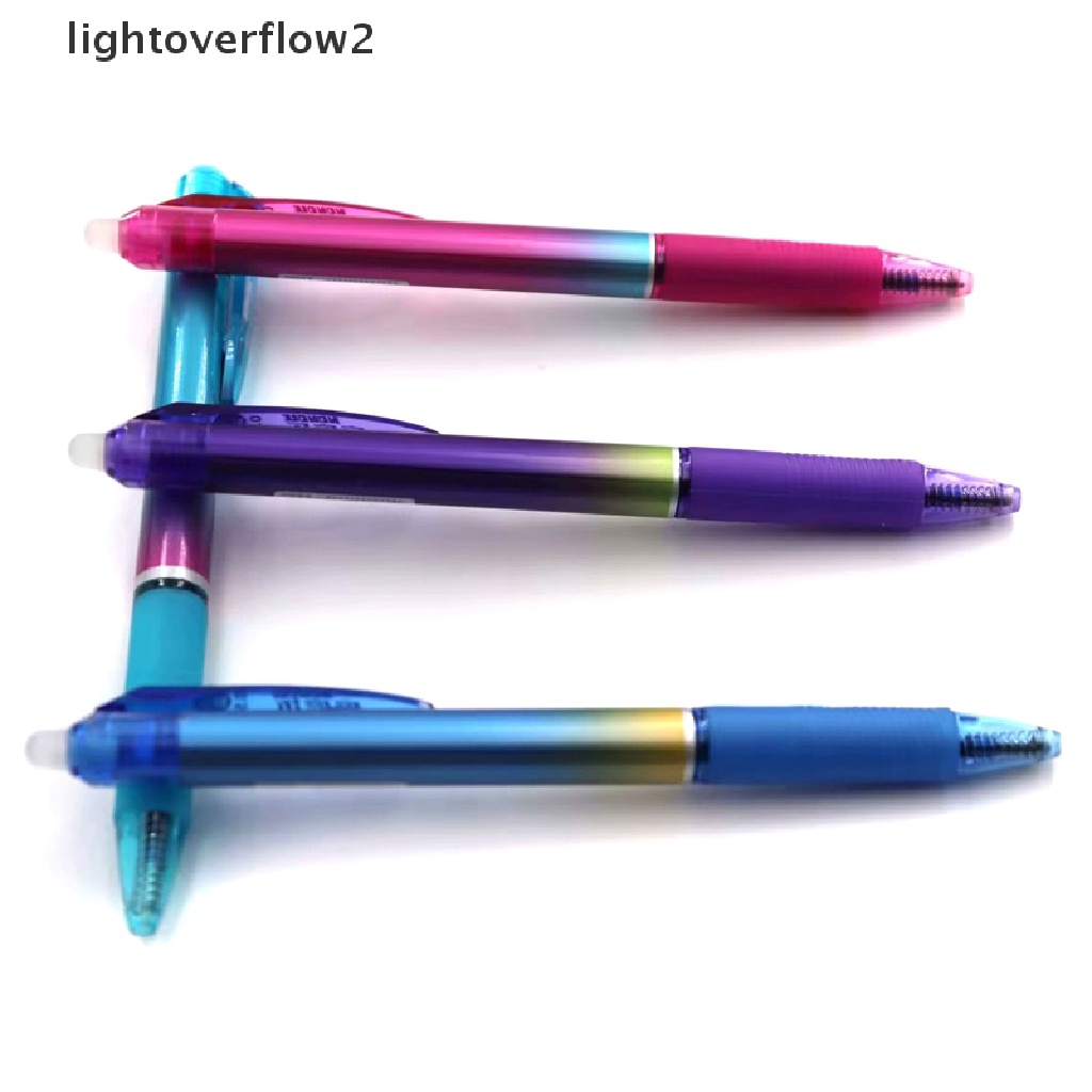 (lightoverflow2) Pulpen 0.5mm Tinta Biru / Hitam Bisa Dihapus Untuk Sekolah / Kantor