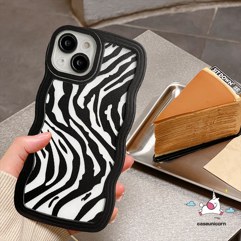 Wavy Edge Soft Case Vivo Y22 Y02 T Y15s Y36 Y11 Y02s Y21 Y35 Y20 Y12 Y15A Y12s Y16 V25 V25E Y75 V20 V23E V21 Y15 Y30 Y21s T1 Y91C Y12i Y91 Y1s Y55 Y17 Sarung Motif Leopard Zebra