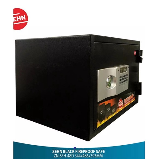 BRANKAS TAHAN API Zehn Fireproof Safety Box Zn-Sfh-48D Black