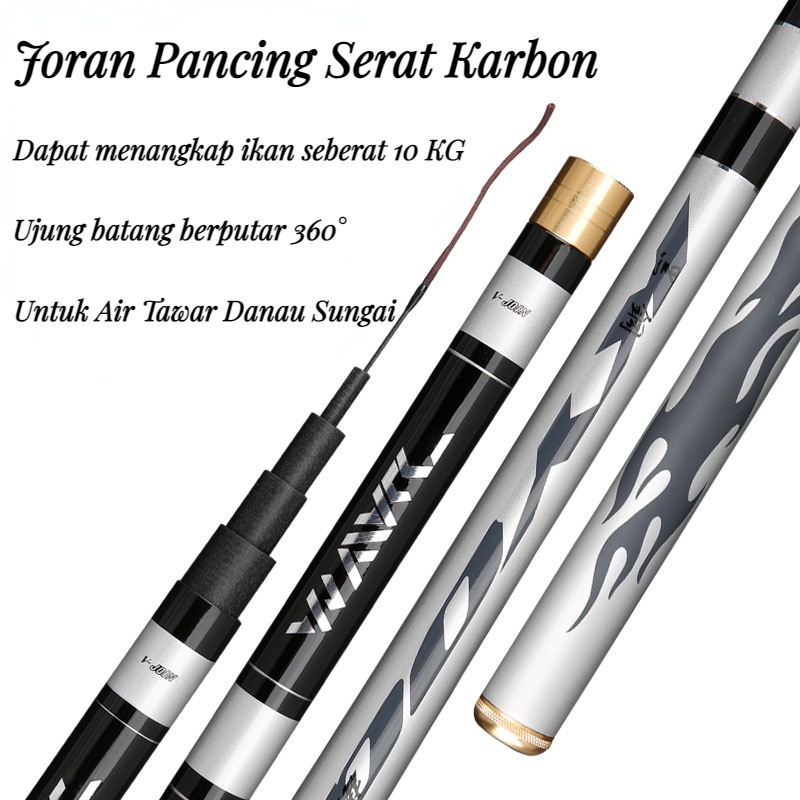 Jual Joran Pancing Carbon Fiber Sea Fishing Rod 2 7 7 2M Max Drag 12KG Pancingan Ikan Besar