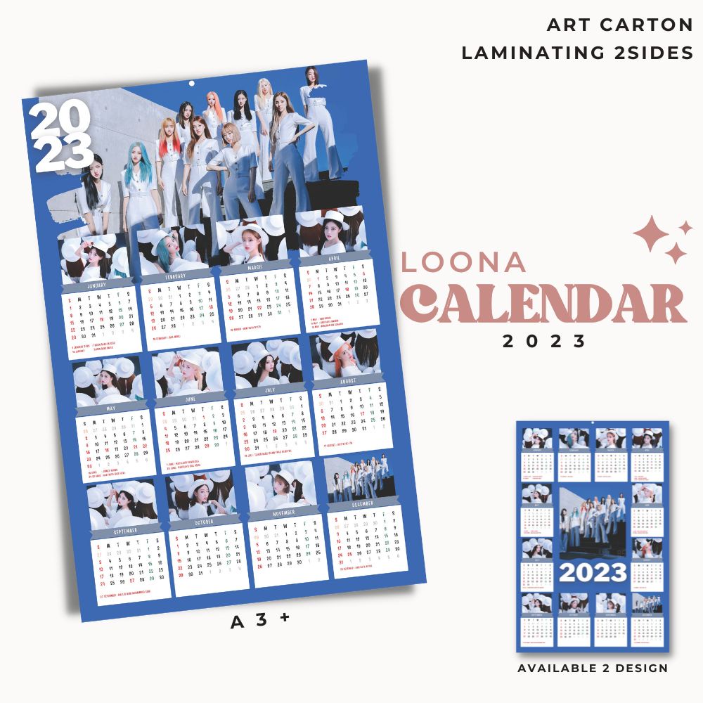 2023 KALENDER LOONA KPOP + LAMINASI 2SISI IDOL KOREA MURAH UNOFFICIAL VIVI YVES JINSOUL KIMLIP CHUU HEEJIN HYUNJIN GOWON CHOERRY OLIVIAHYE YEOJIN READY STOCK !