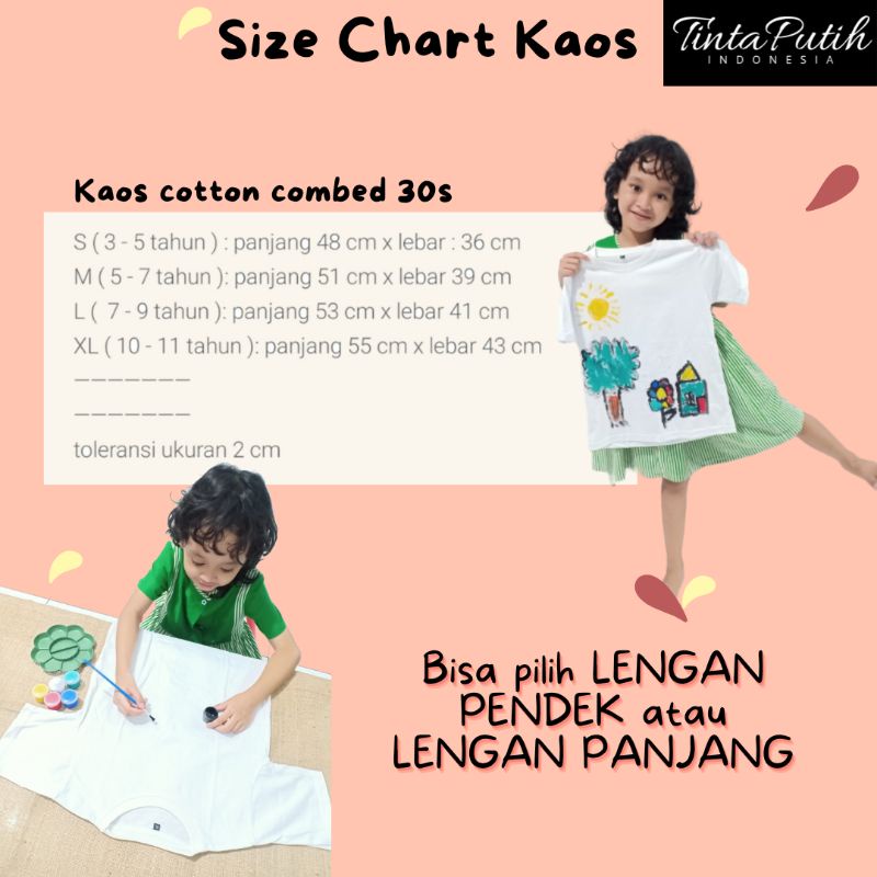 DIY T-Shirt Painting Kit / Paket Melukis Kaos / Kaos Lukis / Kado Souvenir ulang tahun