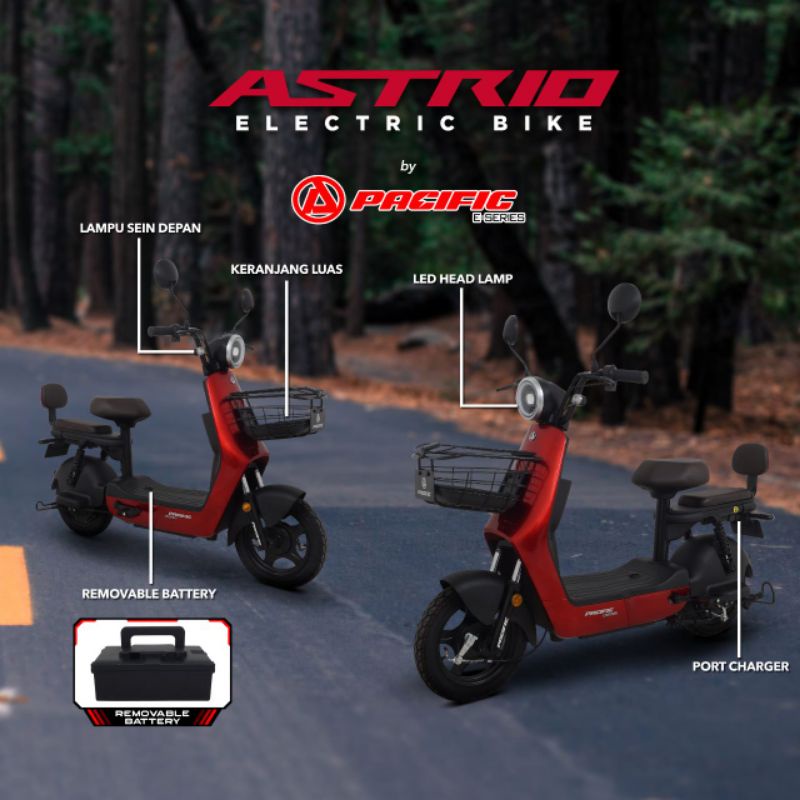 SEPEDA LISTRIK PREMIUM PACIFIC ASTRIO ~SEPEDA LISTRIK PASIFIC~ SEPEDA LISTRIK BEBAN MAX 120KG