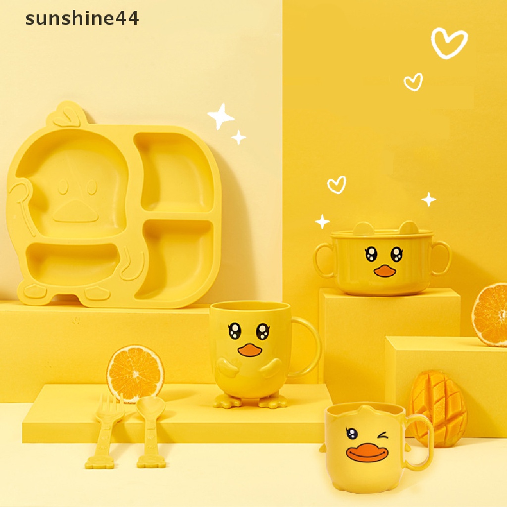 Sunshine set Piring + Gelas + Sendok + Garpu Bahan Plastik Untuk Anak Tk